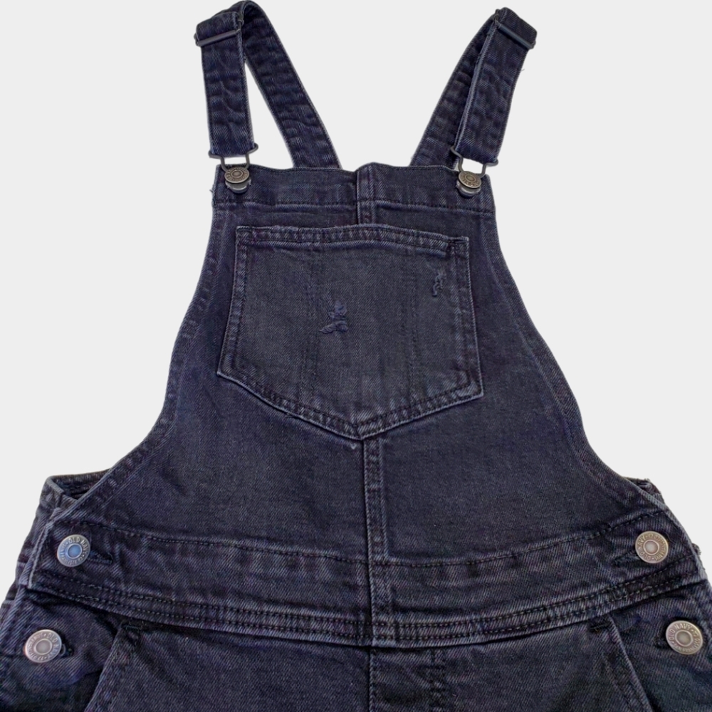 Old Navy Women's Black Jean Bib Distressed Overhauls Denim Size 00 - Picture 8 of 14
